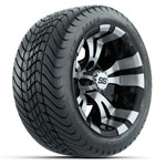 GTW Vampire Black and Machined 12 in Wheels with 18 in Mamba Street Tires - Set of 4