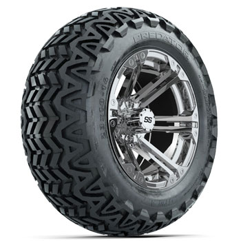 BuggiesUnlimited.com; GTW Specter Chrome 14 in Wheels with 23 in Predator All-Terrain Tires - Set of 4