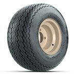 Beige Steel 8 in Wheels with 18 in GTW Topspin Tires - Set of 4