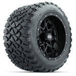 GTW Matte Black Vortex 12 in Wheels with 20x10-R12 Nomad All-Terrain Tires - Set of 4