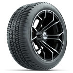 GTW Spyder Machined/ Black 14 in Wheels with 205/ 30-14 Fusion Street Tires - Set of 4
