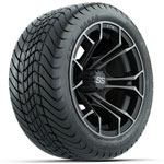 GTW Matte Machined/ Gray Spyder 12 in Wheels with 215/ 35-12 Mamba Street Tires - Set of 4