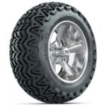 GTW Chrome Godfather 14 in Wheels with 23x10-14 GTW Predator All-Terrain Tires - Set of 4