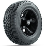 GTW Black Godfather 12 in Wheels with 215/ 50-R12 Fusion S/ R Street Tires - Set of 4