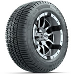 GTW Machined/ Black Diesel 12 in Wheels with 215/ 50-R12 Fusion S/ R Street Tires - Set of 4