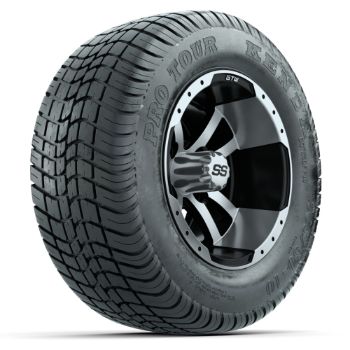 BuggiesUnlimited.com; GTW Storm Trooper Machined/ Black 10 in Wheels with 205/ 50-10 Kenda Street Tires - Set of 4
