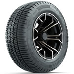 GTW Matte Black/ Bronze Spyder 12 in Wheels with 215/ 50-R12 Fusion S/ R Street Tires - Set of 4