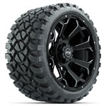 GTW Raven Matte Black 15 in Wheels with 23 in Nomad All Terrain Tires - Set of 4