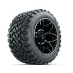 GTW Stellar Machined & Black 12 in Wheels with 22x11-R12 Nomad All-Terrain Tires - Set of 4