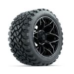 GTW Stellar Machined & Black 14 in Wheels with 23x10-R14 Nomad All-Terrain Tires - Set of 4