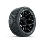 GTW Stellar Machined & Black 14 in Wheels with 205/ 40-R14 Fusion GTR Street Tires - Set of 4