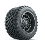 GTW Volt Gunmetal 12 in Wheels with 22x11-R12 Nomad All-Terrain Tires - Set of 4