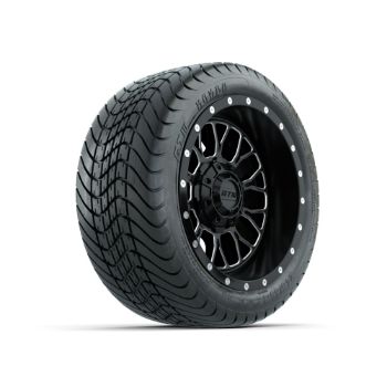 BuggiesUnlimited.com; GTW Helix Machined & Black 12 in Wheels with 215/ 35-12 Mamba Street Tires - Set of 4