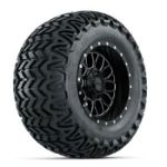 GTW Helix Machined & Black 12 in Wheels with 23x10.5-12 Predator All-Terrain Tires - Set of 4