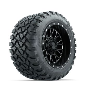 BuggiesUnlimited.com; GTW Helix Machined & Black 12 in Wheels with 22x11-R12 Nomad All-Terrain Tires - Set of 4