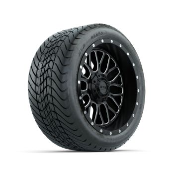 BuggiesUnlimited.com; GTW Helix Machined & Black 14 in Wheels with 225/ 30-14 Mamba Street Tire - Set of 4