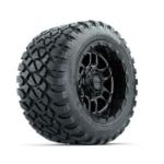 GTW Titan Machined & Black 12 in Wheels with 22x11-R12 Nomad All-Terrain Tires - Set of 4