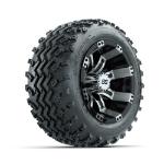 GTW Tempest Machined/ Black 10 in Wheels with 18x9.50-10 Rogue All Terrain Tires – Set of 4