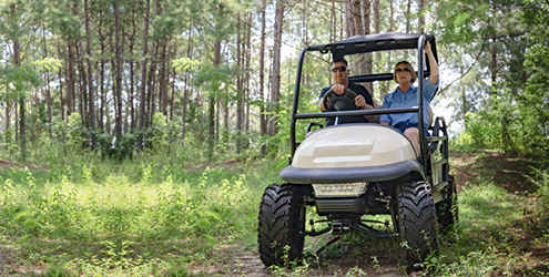 Driving golf cart off-road