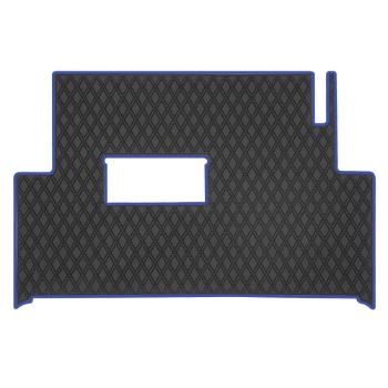 EZY CARE Universal Car Floor Mats With Rubber Backing – Black With Blue Trim (Front & Rear Set)