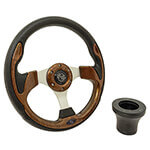 1985-Up Yamaha - GTW Woodgrain Rally Steering Wheel with Adaptor