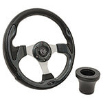 2004-Up Club Car Precedent - GTW Carbon Fiber Rally Steering Wheel with Black Adaptor