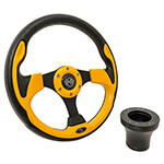 1994.5-Up EZGO - GTW Yellow Rally Steering Wheel with Black Adaptor