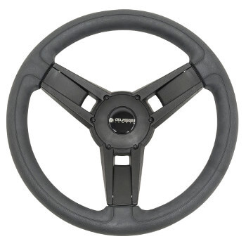 BuggiesUnlimited.com; 1996-Up Yamaha G16-G19-G20-G22-G29/ Drive-Drive 2 - Gussi Italia Giazza Black Steering Wheel