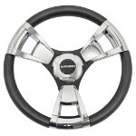 1982-Up Club Car DS - Gussi Italia Model 13 Black and Chrome Steering Wheel