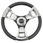 2004-Up Club Car Precedent - Gussi Italia Model 13 Black and Chrome Steering Wheel