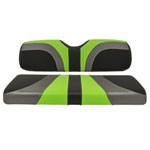 GTW-Genesis 150 Rear Seats - Red Dot Blade Lime Green Charcoal and Carbon Fiber Rear Seat Cushions