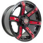12″ GTW Tarantula Black Wheel with Optional Color Inserts (3:4 Offset)