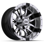 GTW Diesel Machined Silver and Black Wheel - 12x7 Inch