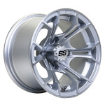 GTW Spyder Matte Silver with Machined Accents Wheel - 12 In