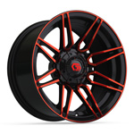GTW Stealth Gloss Black/ Red Face Wheel - 14 Inch
