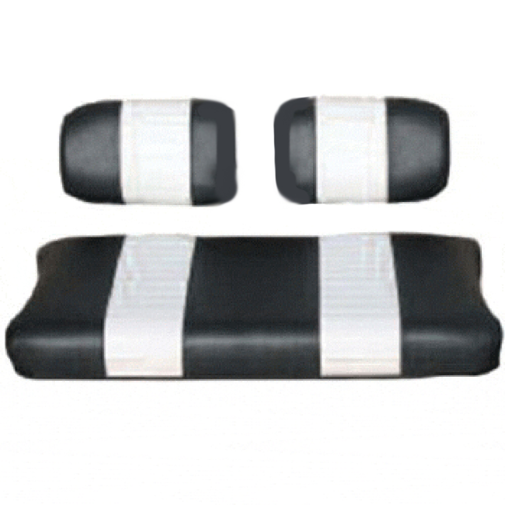 Club Car DS Black / White Seat Cover Set (Fits 1982-1999)