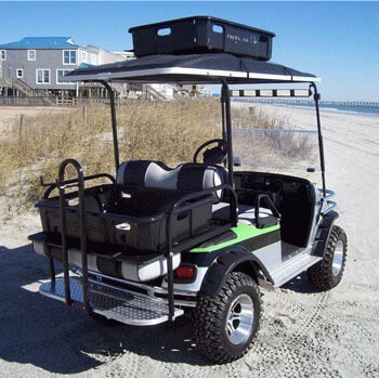 Golf cart rear top cargo basket