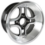 12x6 Machined Black Hornet Wheel (Centered)