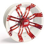 10x7 Red / White SS Tempest Wheel (3:4 Offset)
