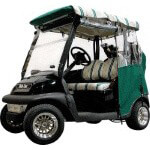 Club Car Precedent - Red Dot 3-Sided Dubonnet Tweed Burgundy Black White Over-The-Top Enclosure