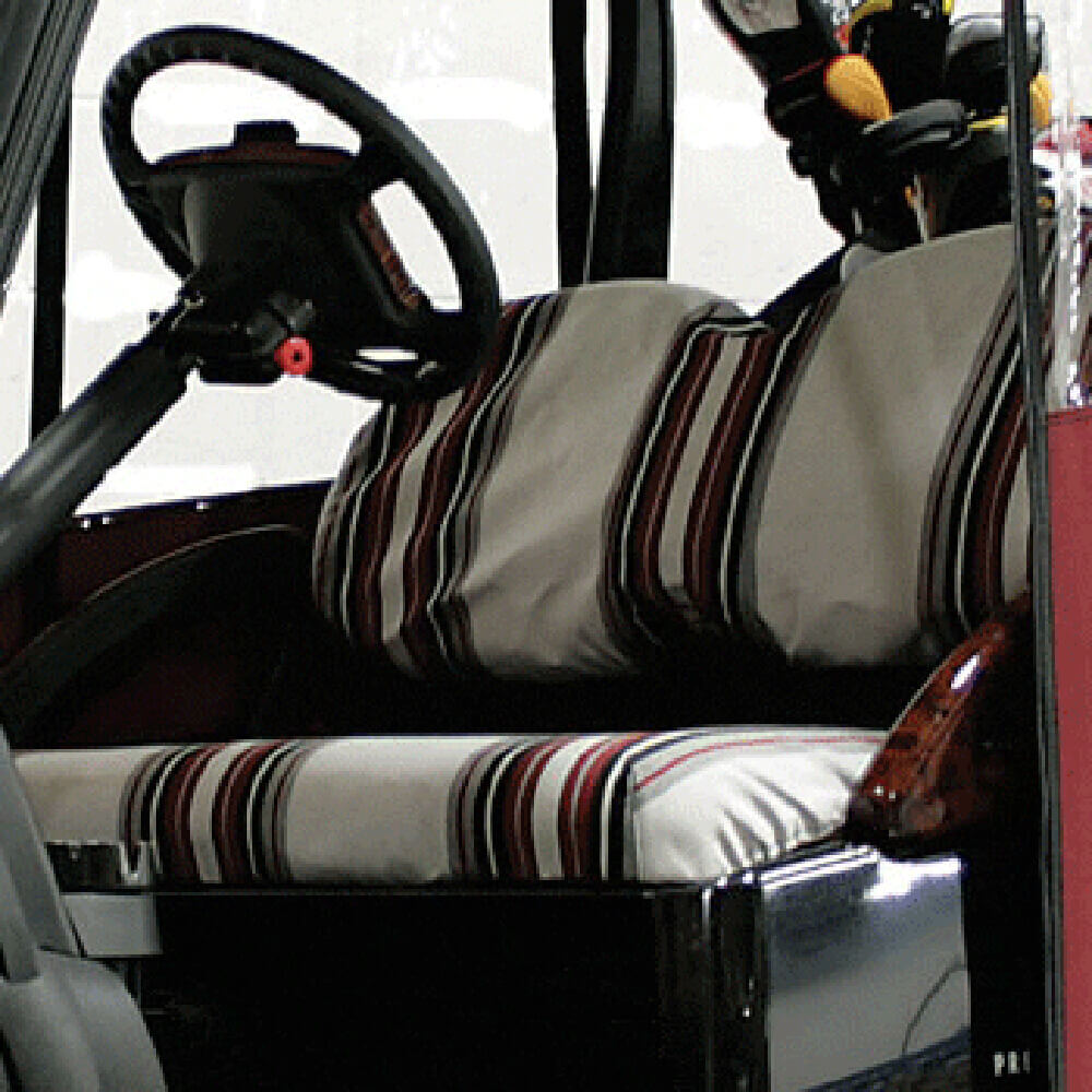 1982-99 Club Car DS - Red Dot Burgundy Black and White Seat Cover