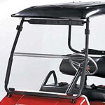 Clear Club Car DS Hinged Windshield W/ Black Hinge - 1/ 4'' (Fits 2000-Up)
