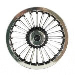 Turbine Wheel Cover Black and Chrome - 8 Inch