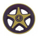 8" Black & Gold 5-Spoke Wheel Cover