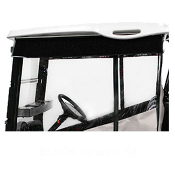 BuggiesUnlimited.com; 2004-Up Club Car Precedent-Onward-Tempo - Red Dot Chameleon Black 2-Passenger Valance