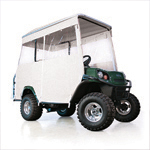 EZGO L4-S4 w/  80” OEM Top - RedDot White 3-Sided Track-Style Enclosure