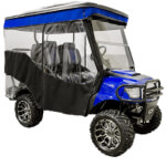 1996-13 EZGO TXT - Red Dot3-Sided Blue Soft Enclosure with Valance for Triple Track 84in Top