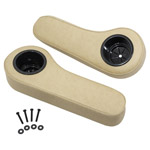Set of (2) Buff Rear Seat Arm-Rest Cushion with Cup Holder (Universal Fit)