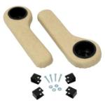 Set of (2) Club Car Precedent Beige Rear Seat Armrest Cushion Set W/ Cupholders (Fits 2004-Up)