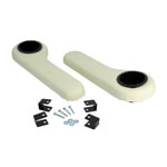 Set of (2) Ivory Rear Seat Arm-Rest Cushion With Cup Holder (Universal Fit)